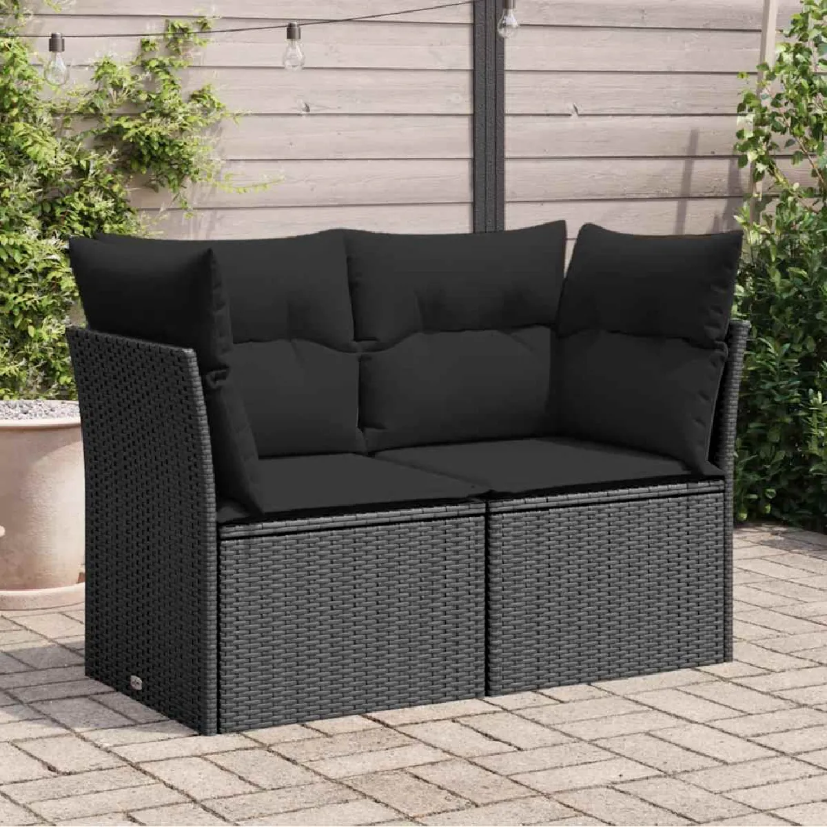 vidaXL Canapé de jardin 2 places avec coussins - vue 8