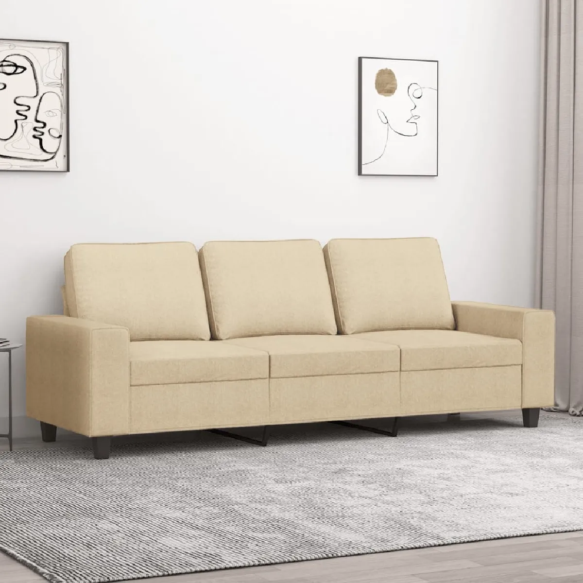Vidaxl VidaXL Canapé 3 places Crème