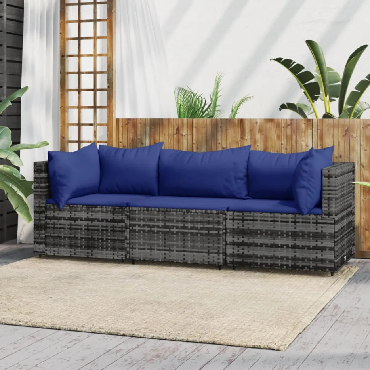 vidaXL Salon de jardin 3 pcs - vue 2