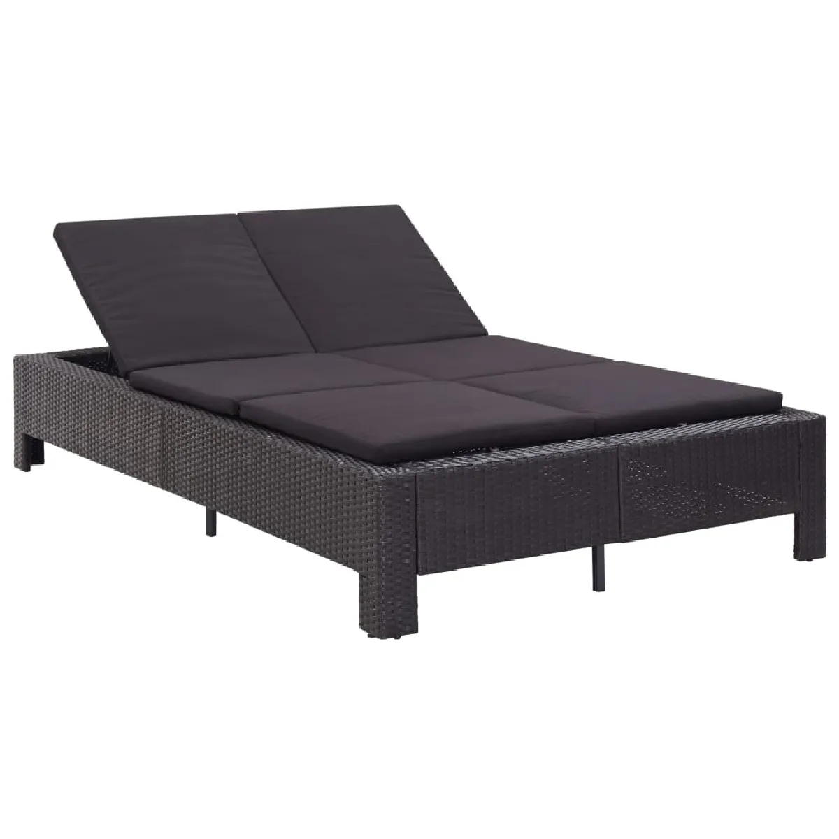 vidaXL Transat 2 places avec coussin - Noir