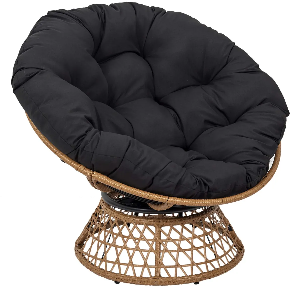 The home deco factory fauteuil pivotant Cancun - noir naturel