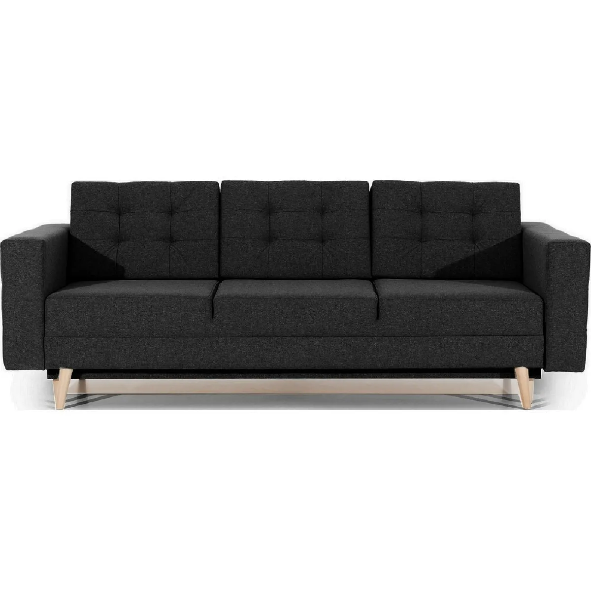 Venesetti Canapé droit 3 places convertible - Noir Venesetti Canapé droit 3 places convertible - Noir