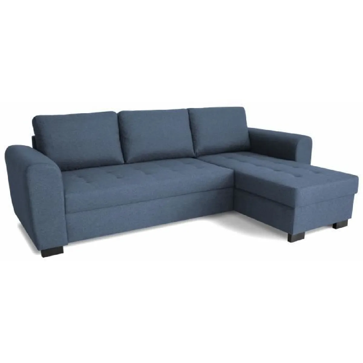Canapé d'angle fixe - 3 places - Tissu Bleu - HAMILTON SANS RANGEMENT ET FONCTION LIT Canapé d'angle fixe - 3 places - Tissu Bleu - HAMILTON SANS RANGEMENT ET FONCTION LIT
