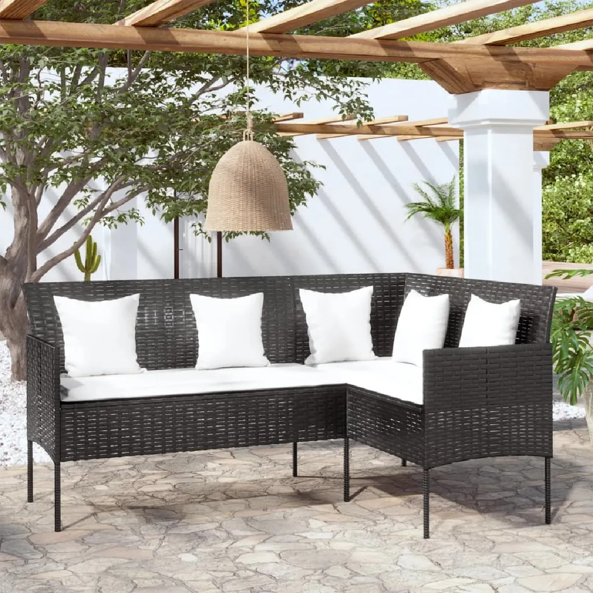 vidaXL Lot de 2 chaises longues avec table - vue 2