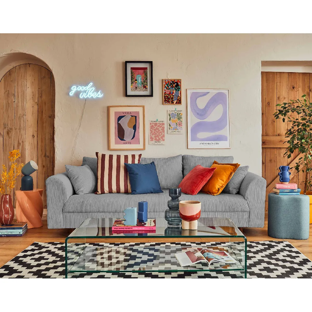 Lisa design canapé droit Rune - Gris clair Lisa design canapé droit Rune - Gris clair