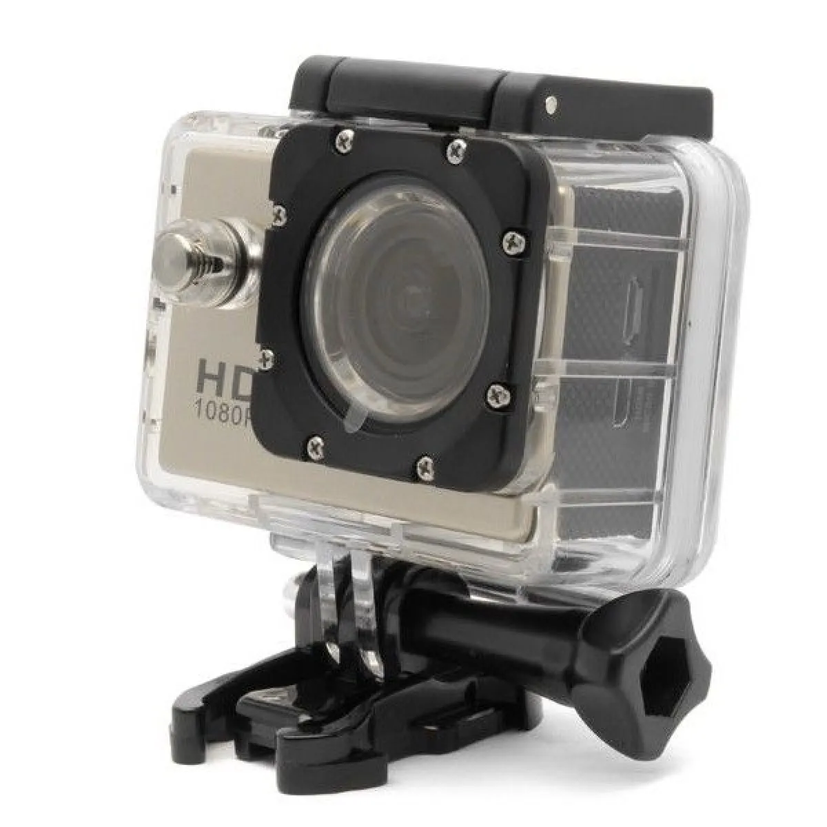 Yonis Camera Embarquée Sport Lcd Caisson Étanche Waterproof 12 Mp Full Hd 1080P Or + Micro Sd 8 Go