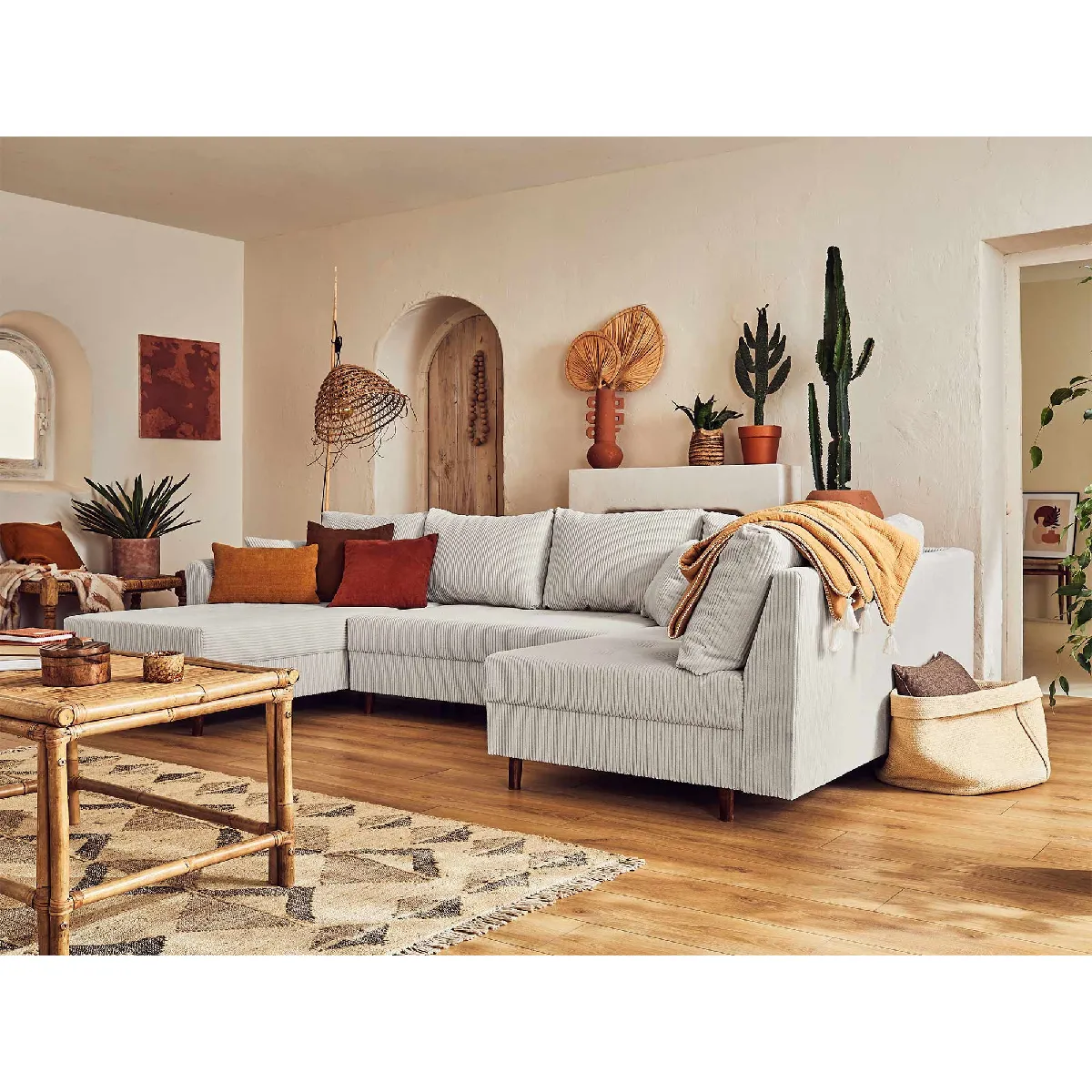 Lisa Design Gris/Clair Canapé Panoramique Rune