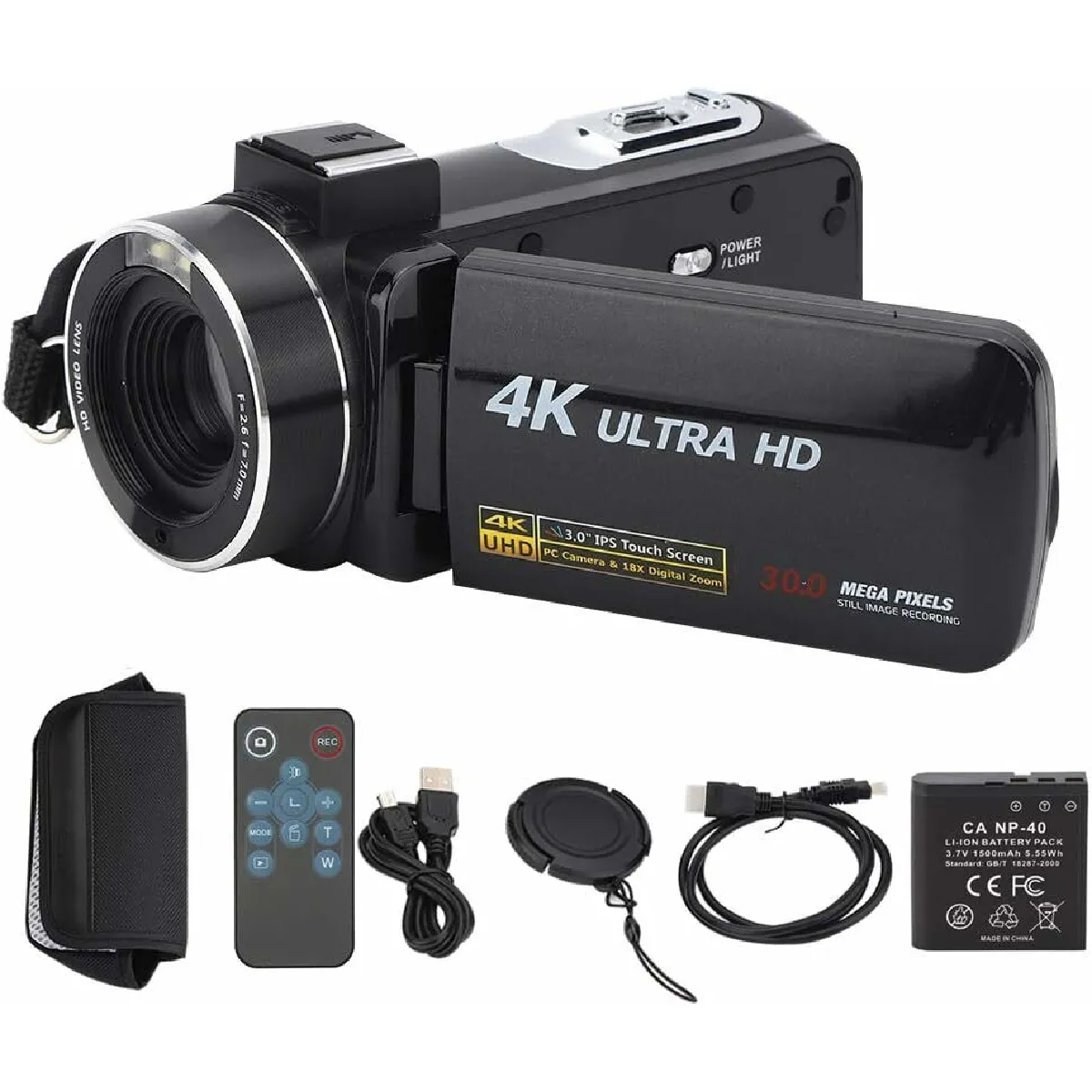 VENDOS85 Camescope vid&eacute;o num&eacute;rique 4K - Noir