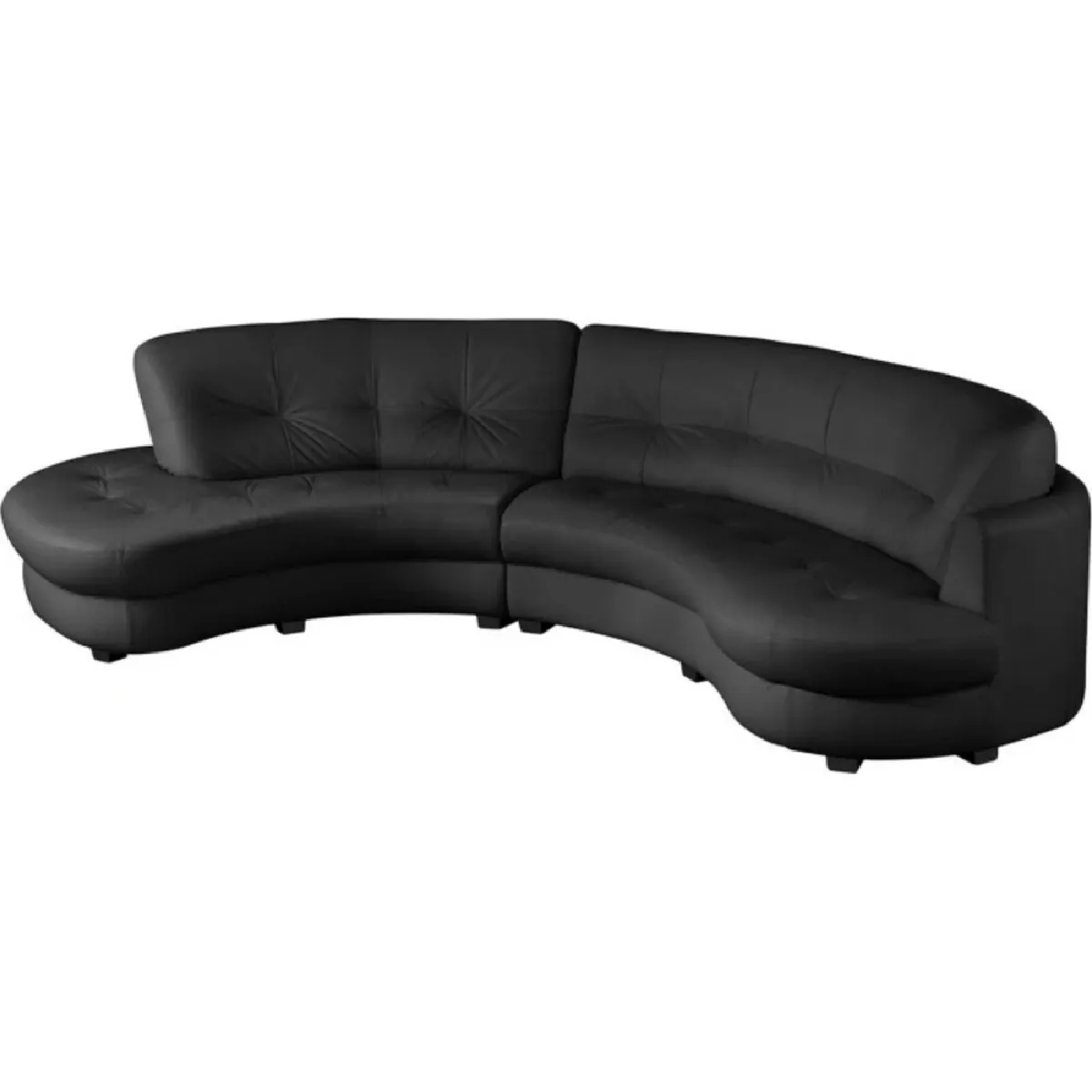 Venesetti Canapé droit 5 places cuir - Noir Venesetti Canapé droit 5 places cuir - Noir