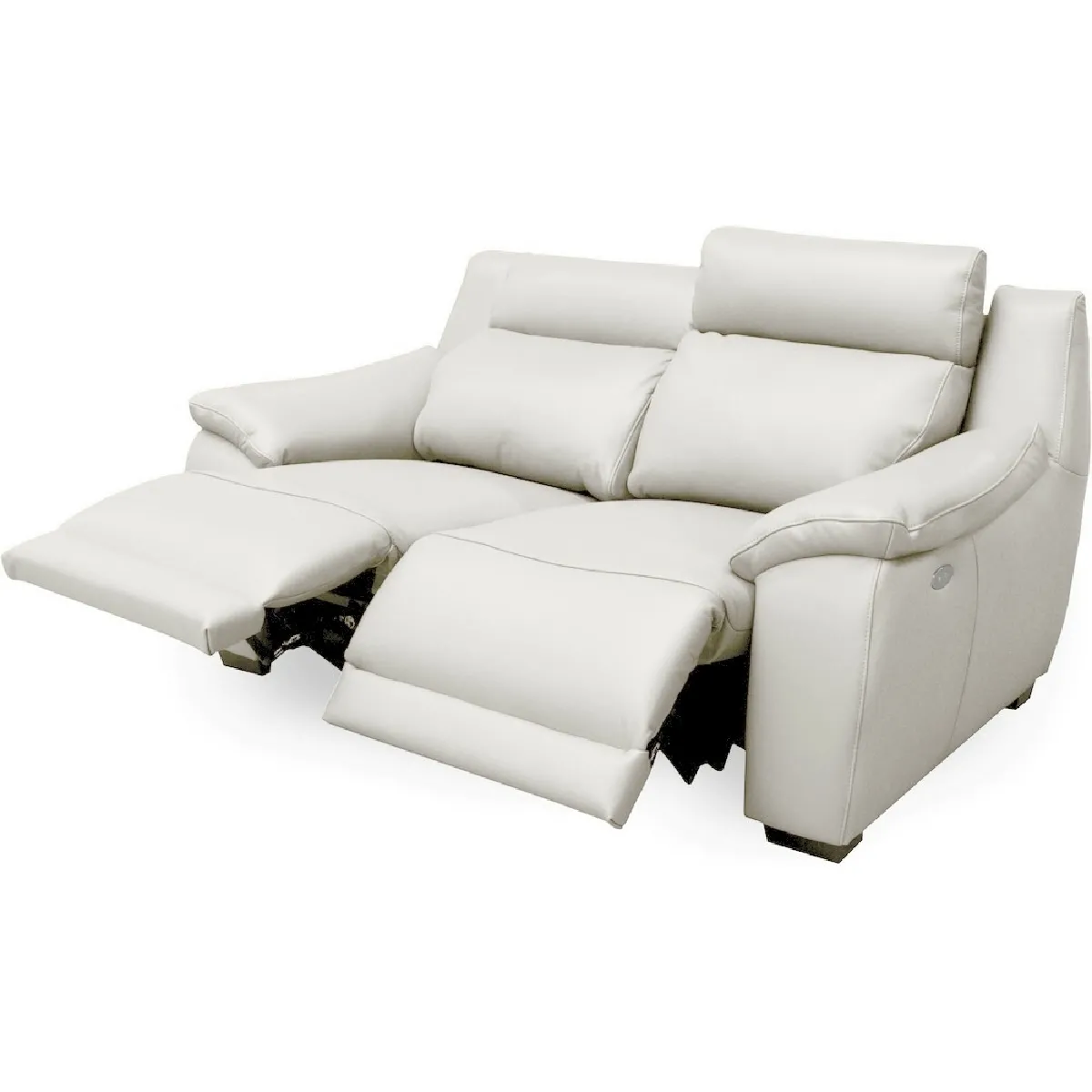 Venesetti Canapé droit relax cuir - Blanc Venesetti Canapé droit relax cuir - Blanc