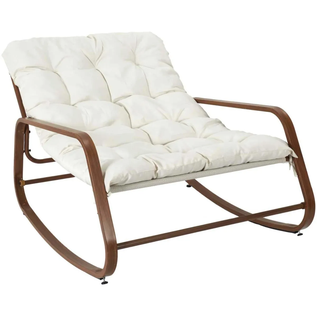 The home deco factory Fauteuil à bascule de jardin - Imitation bois The home deco factory Fauteuil à bascule de jardin - Imitation bois