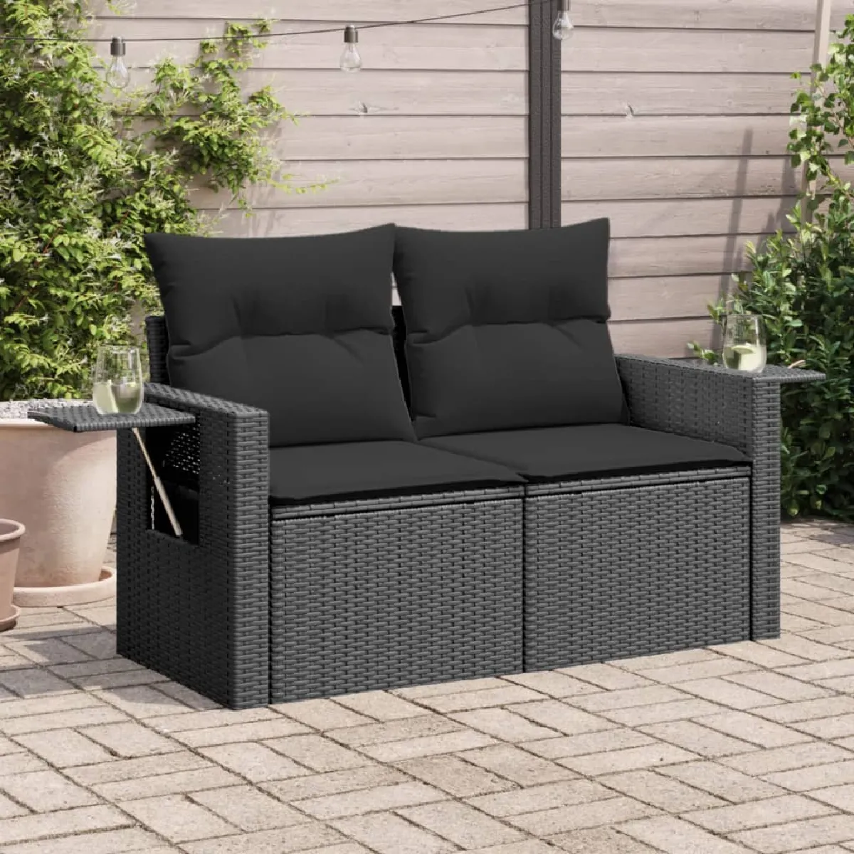 vidaXL Canapé de jardin 2 places - vue 9