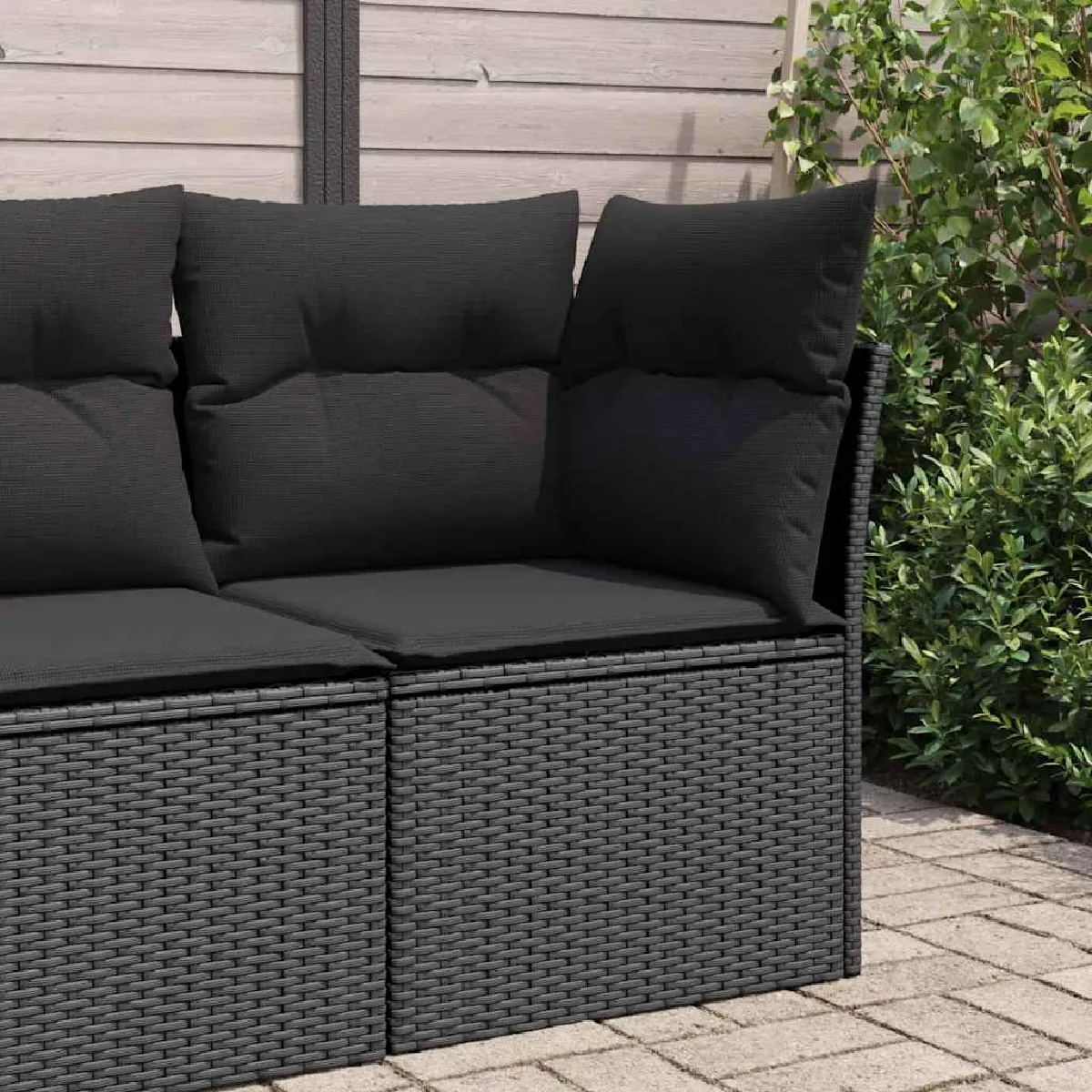VidaXL Canapé d'angle Jardin Résine tressée - vue 2