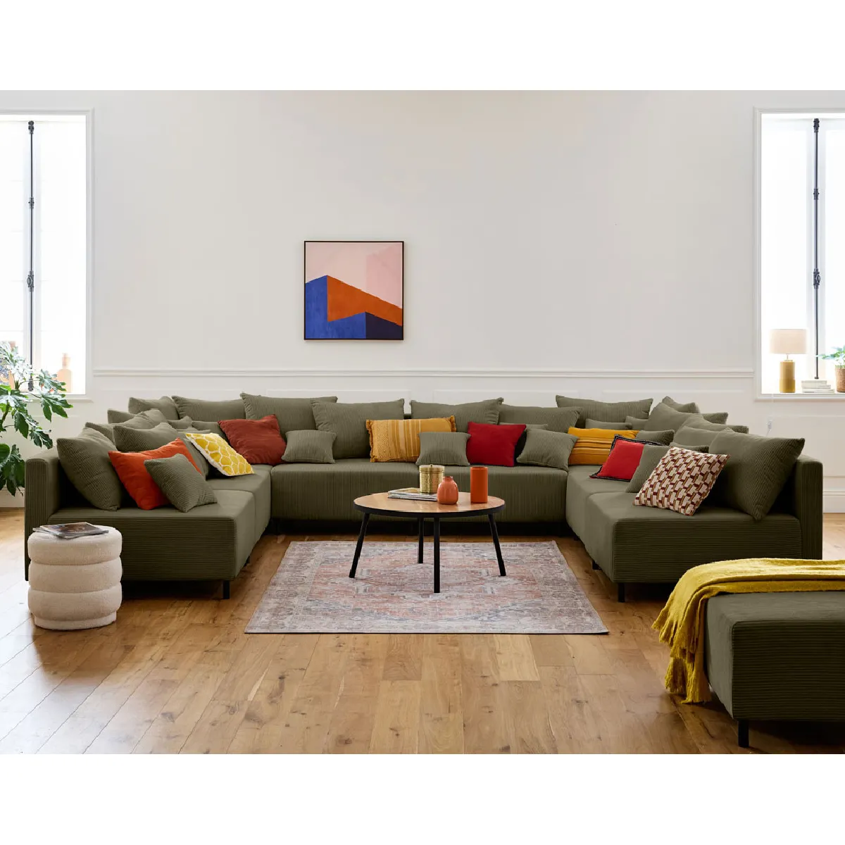 Lisa design canapé modulable panoramique - Vert Lisa design canapé modulable panoramique - Vert