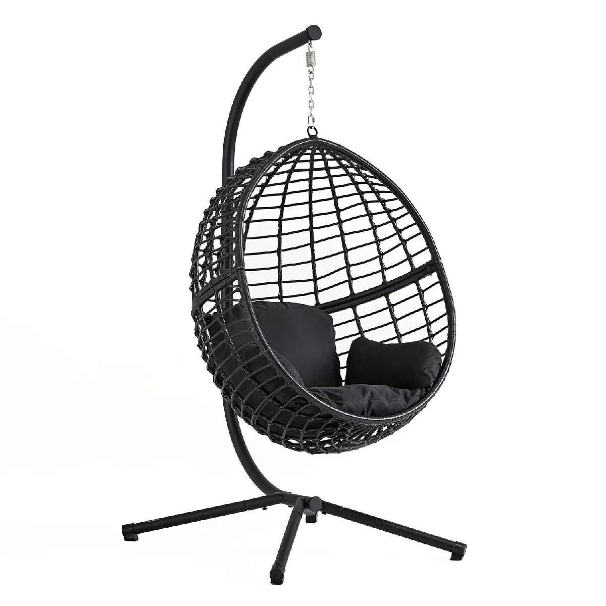 Fauteuil suspendu en résine tressée noir AUROA