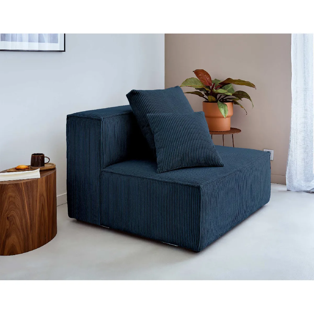 Lisa Design Bleu Canapé Droit 2 Places Colombine - Foncé