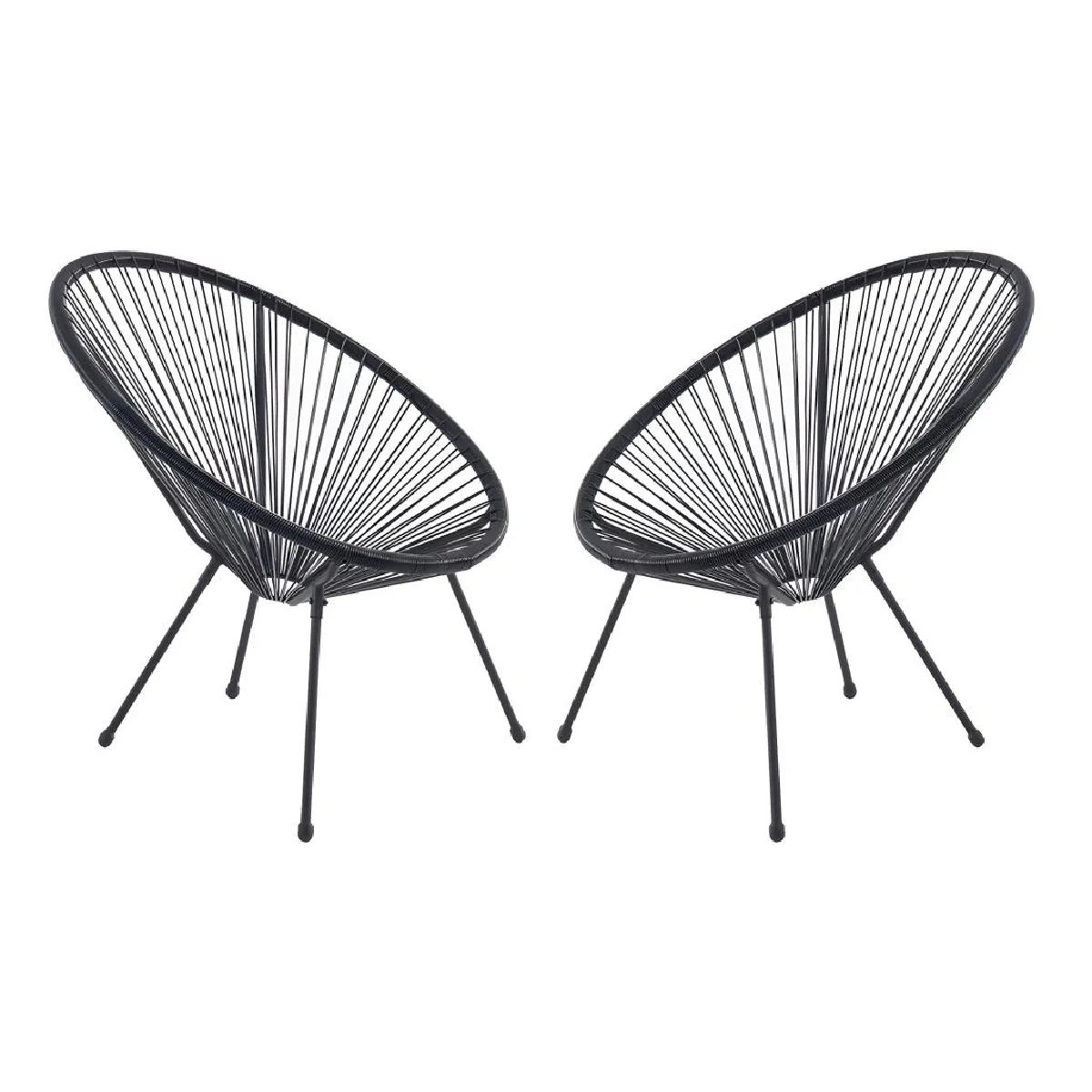 Lot de 2 Fauteuils de jardin ALIOS - Noir