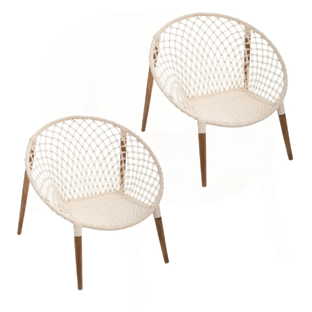 3 Fauteuils ethnique en fil Sauvage