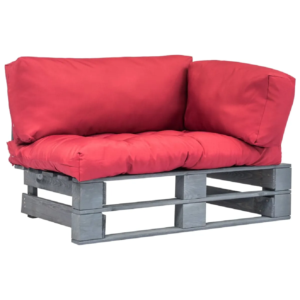 vidaXL Canapé de jardin palette avec coussins rouge