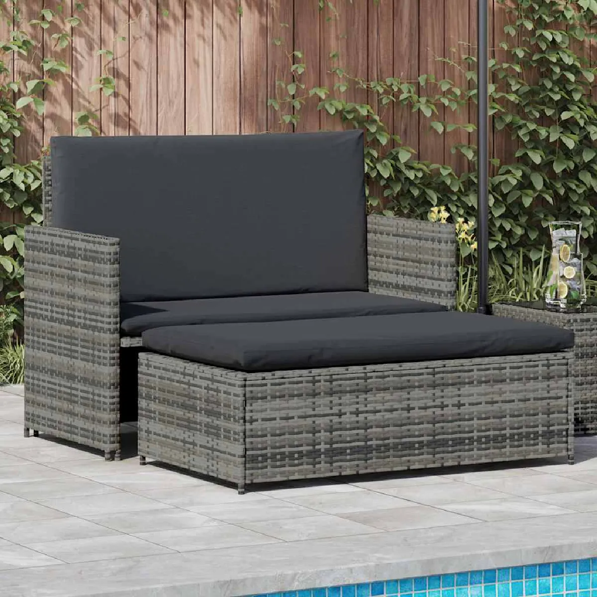 VIDAXL  Salon de jardin 2 pi&egrave;ces - Gris