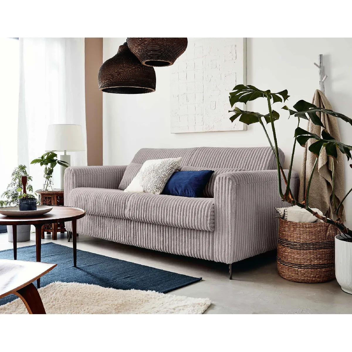 Owen - canapé lit 3 places convertible express couchage quotidien 140 cm matelas 12 cm en