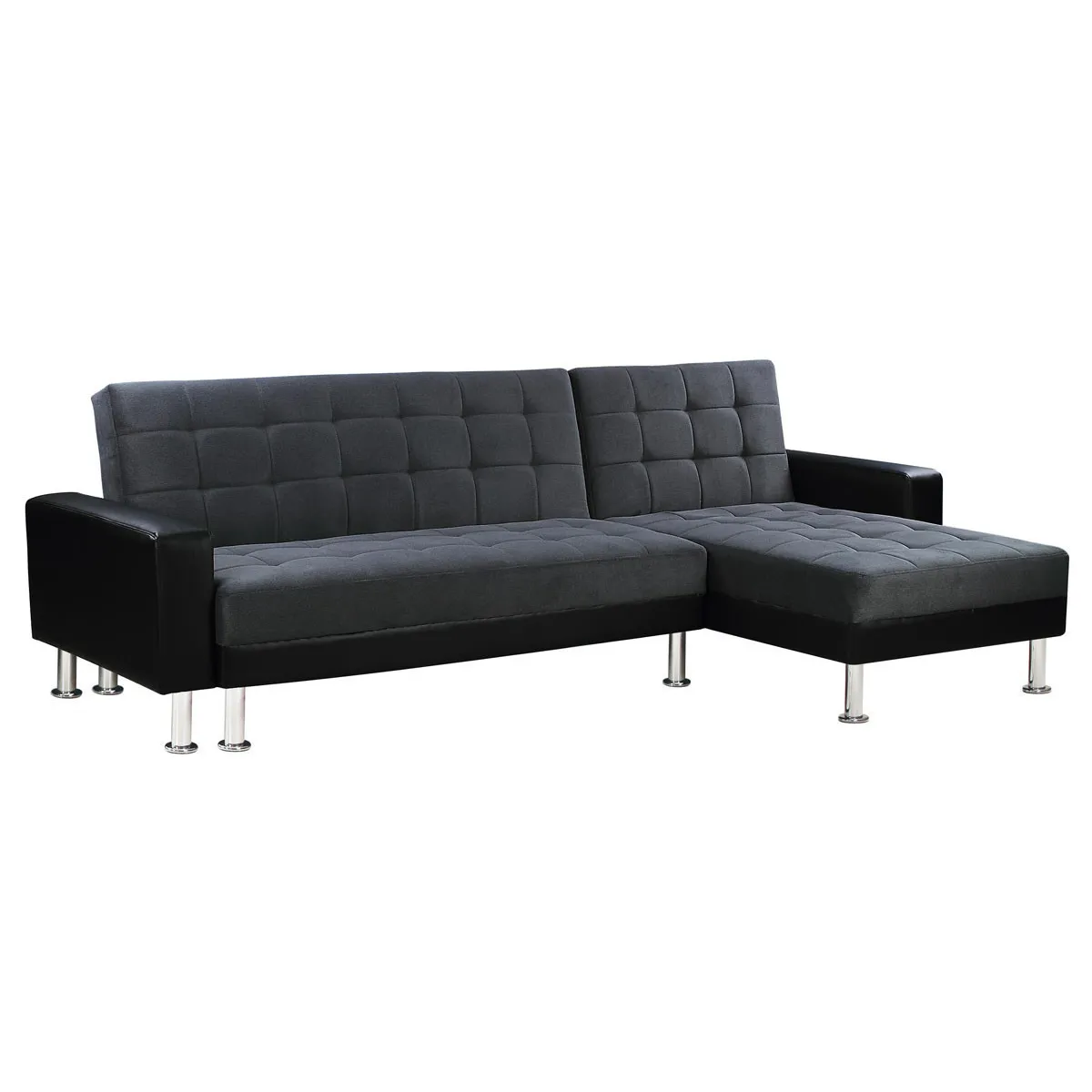 Habitat Et Jardin Noir/Gris Canapé D'angle Convertible Et Réversible [ ]Theo[ ] - 4 Places