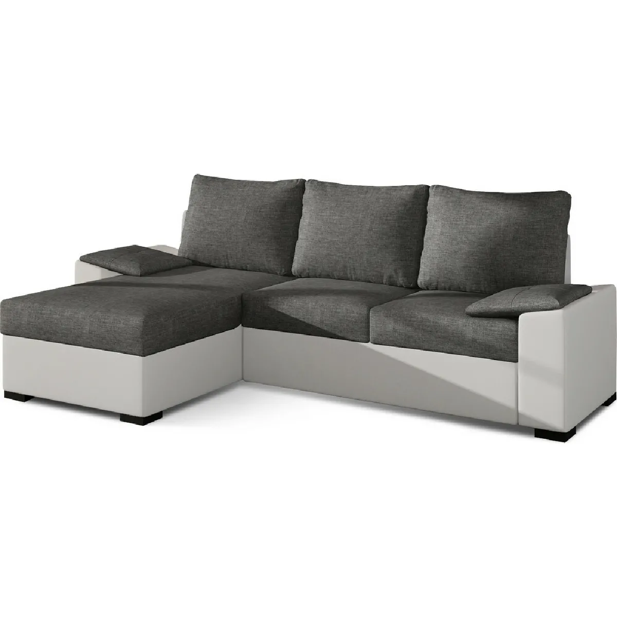 Venesetti Lucas - Canapé d'angle convertible - Gris et blanc Venesetti Lucas - Canapé d'angle convertible - Gris et blanc