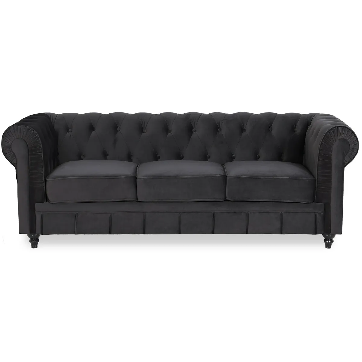 Canapé Chesterfield 3 places - Noir