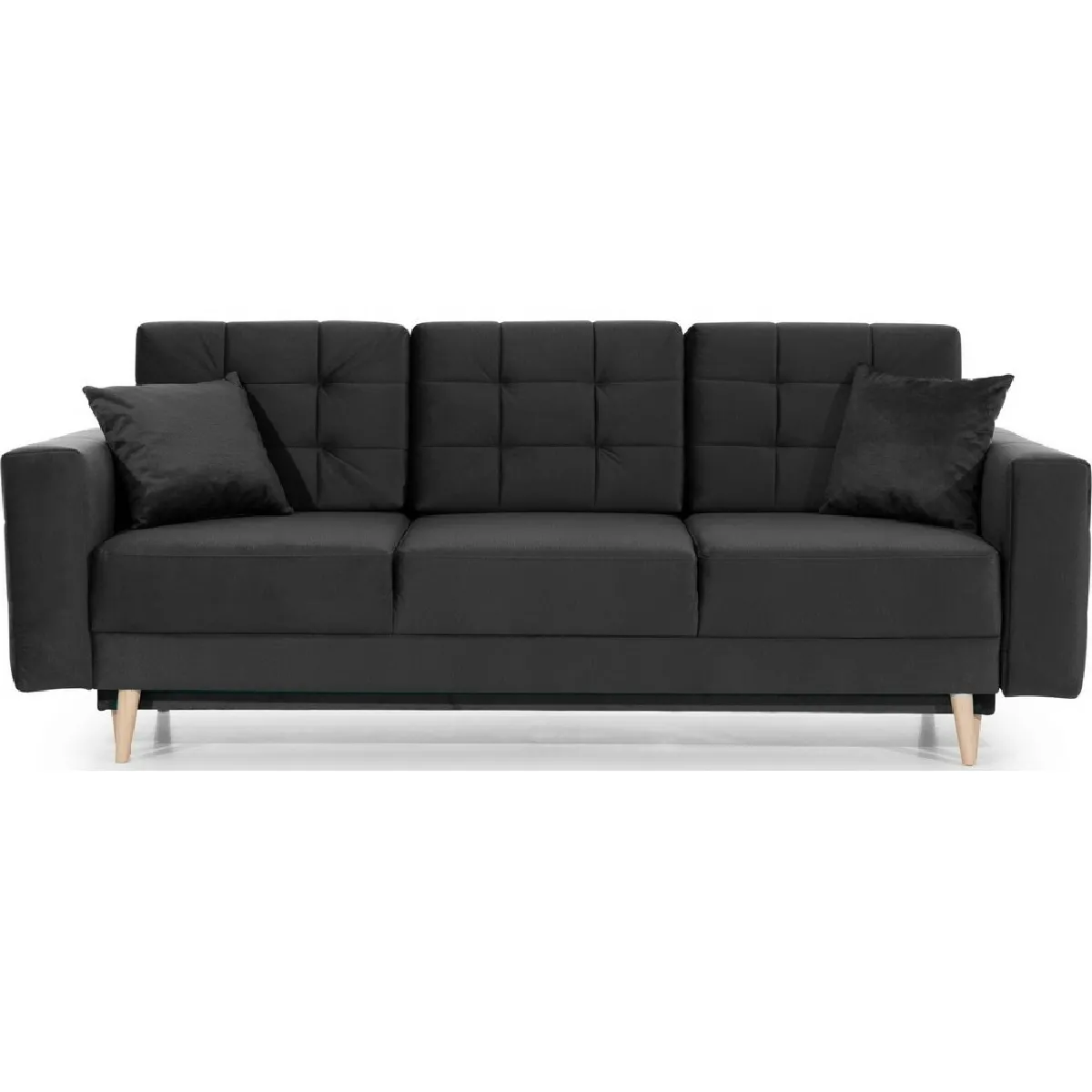VENESETTI Canapé convertible ASVENA Velours - Gris foncé VENESETTI Canapé convertible ASVENA Velours - Gris foncé