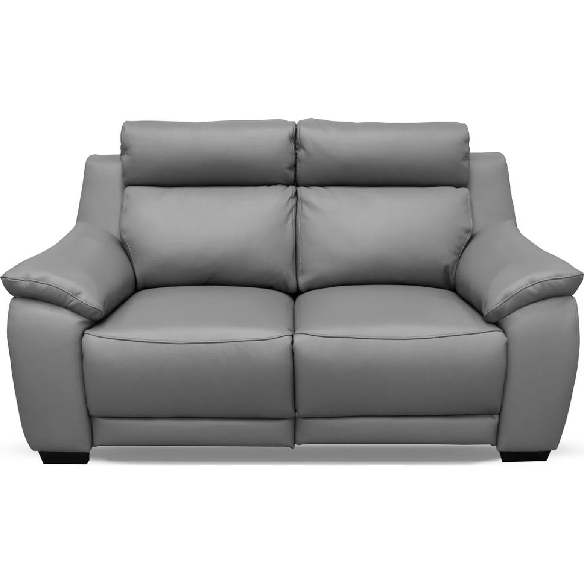 Venesetti canapé droit relax cuir italien - Gris foncé Venesetti canapé droit relax cuir italien - Gris foncé