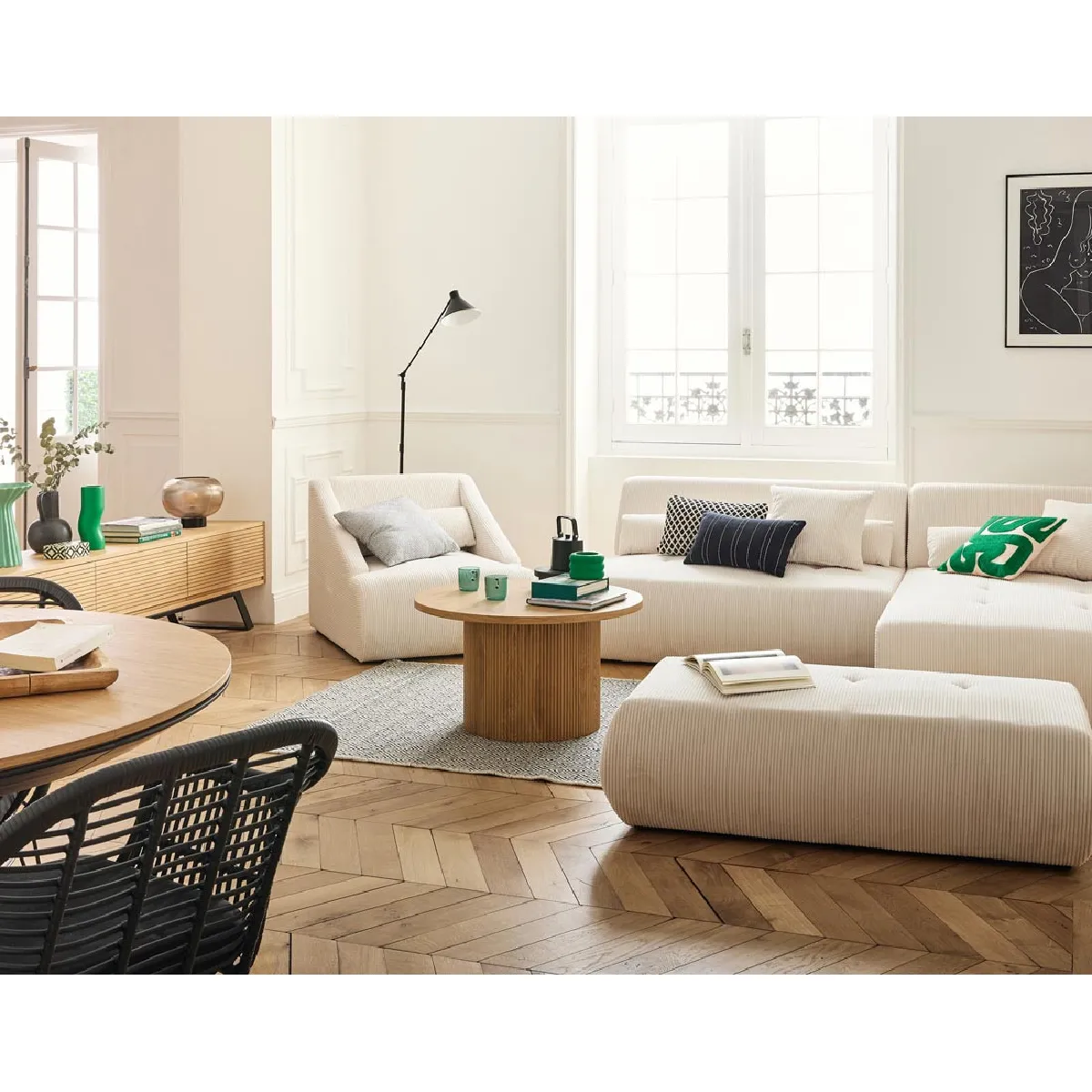 Lisa Design Onyx/Beige Canapé Modulable