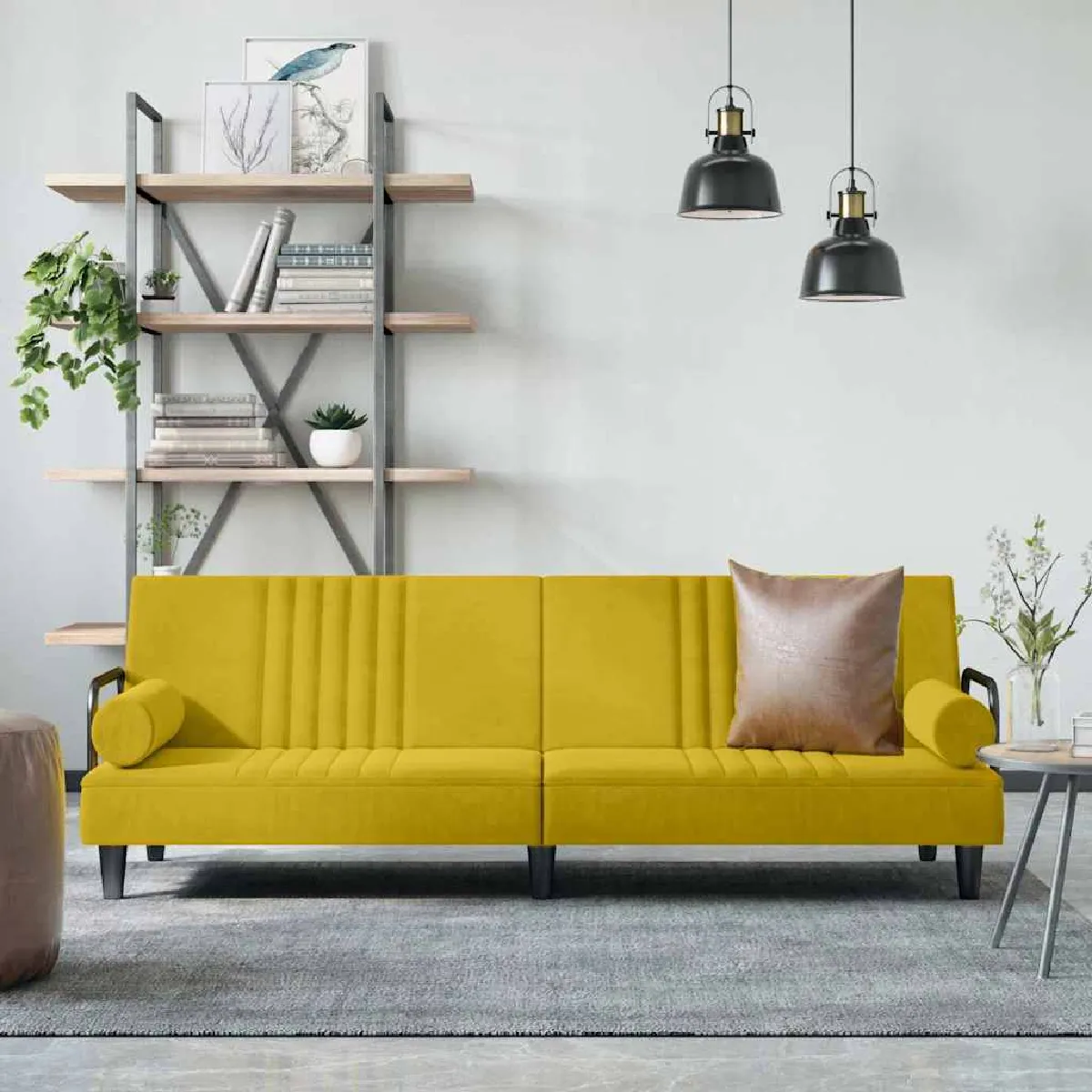 vidaXL Canapé lit Velours - vue 3