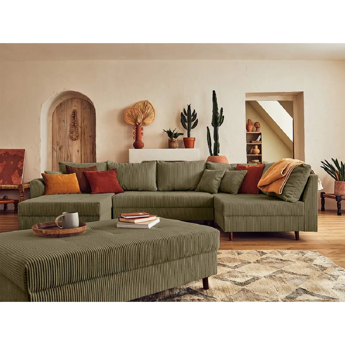Lisa Design Vert Canapé Panoramique Convertible