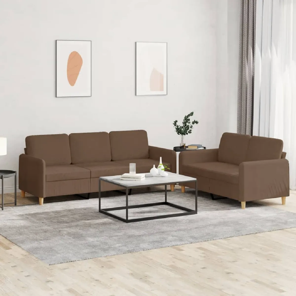 VidaXL Ensemble de Canapés 2 pcs Tissu - vue 4