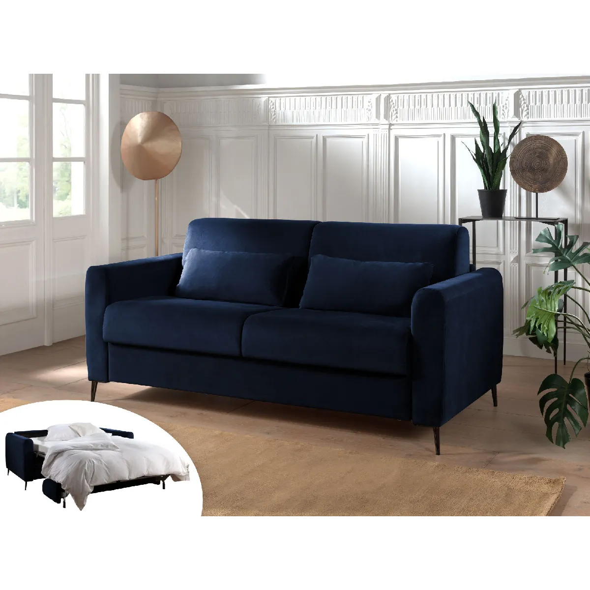 Owen - canapé lit 3 places convertible express couchage quotidien 140 cm matelas 12 cm en