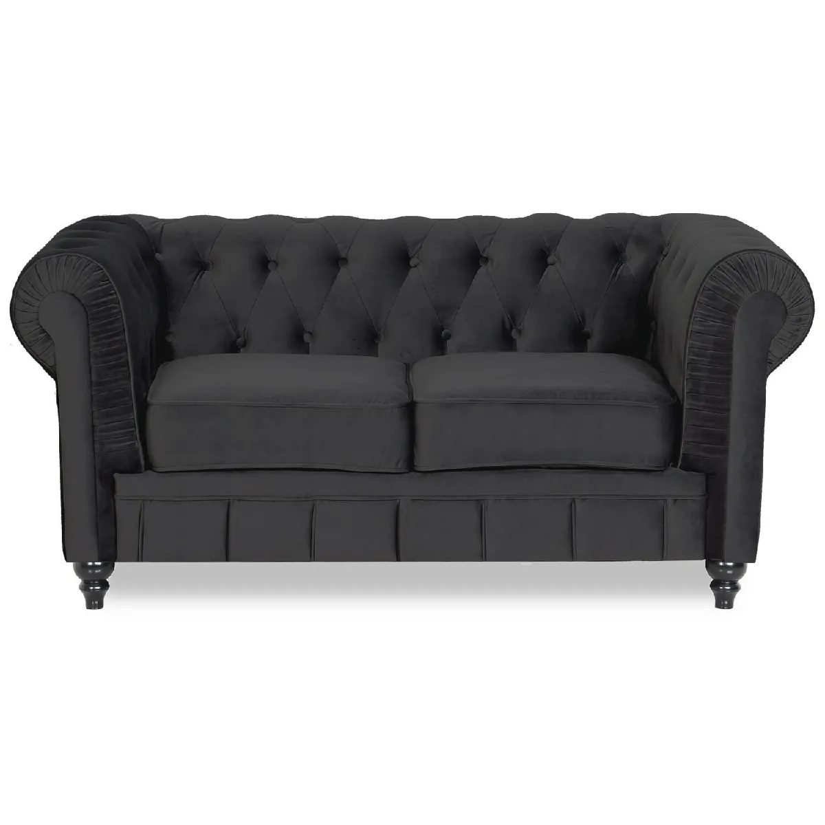 Canapé Chesterfield 2 places - Noir