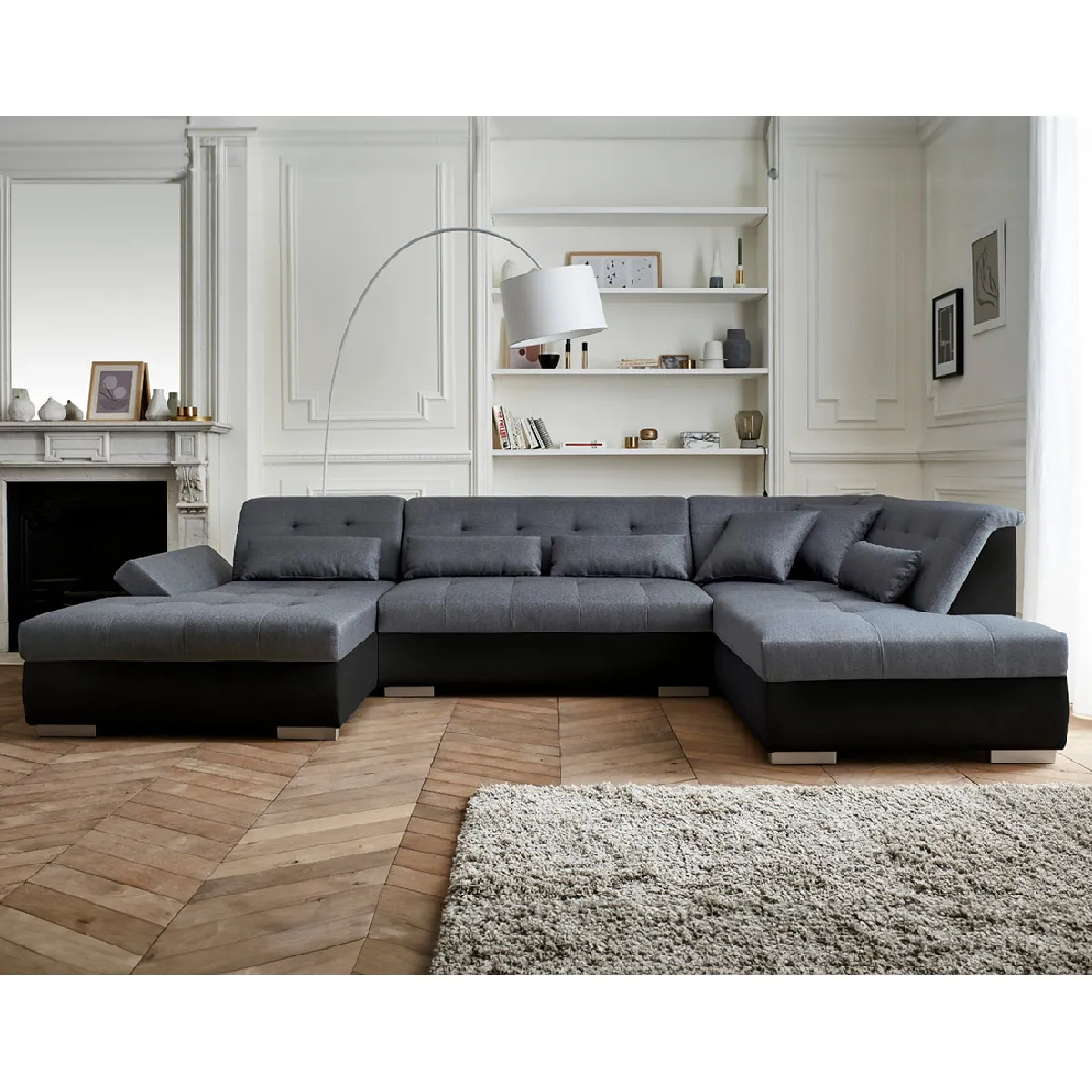 Lisa design Vermont canapé panoramique - Noir Lisa design Vermont canapé panoramique - Noir