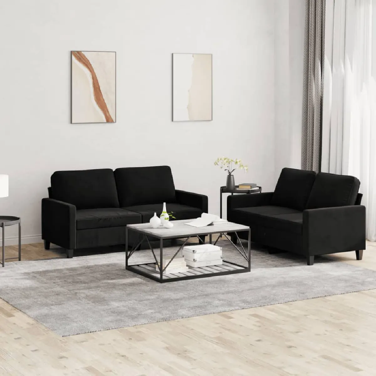 vidaXL Canapés velours - vue 6