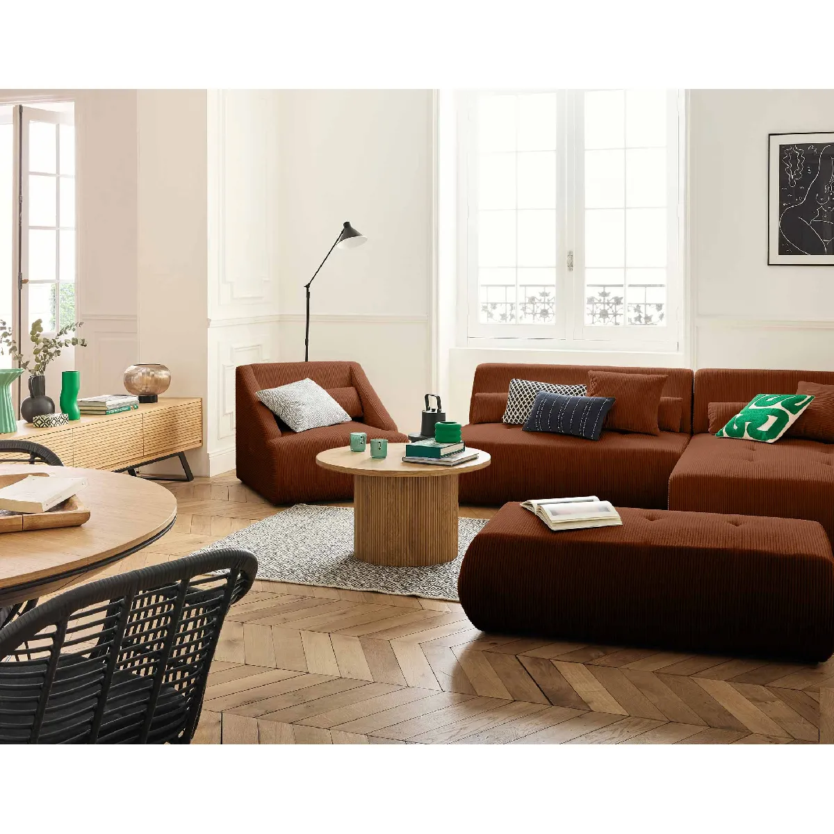 Lisa design Onyx canapé modulable d'angle droit - Terracotta Lisa design Onyx canapé modulable d'angle droit - Terracotta