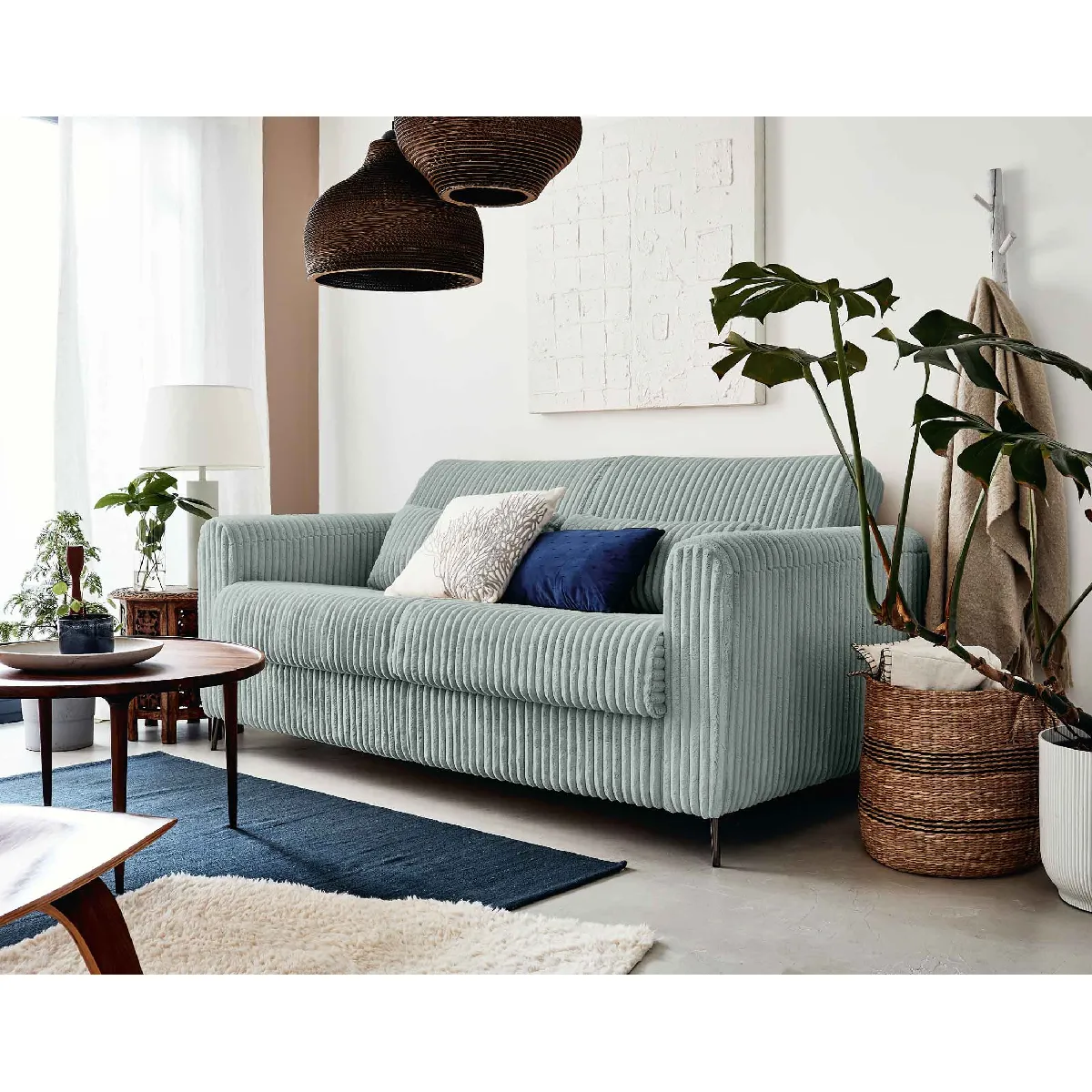 Owen - canapé lit 3 places convertible express couchage quotidien 140 cm matelas 12 cm en