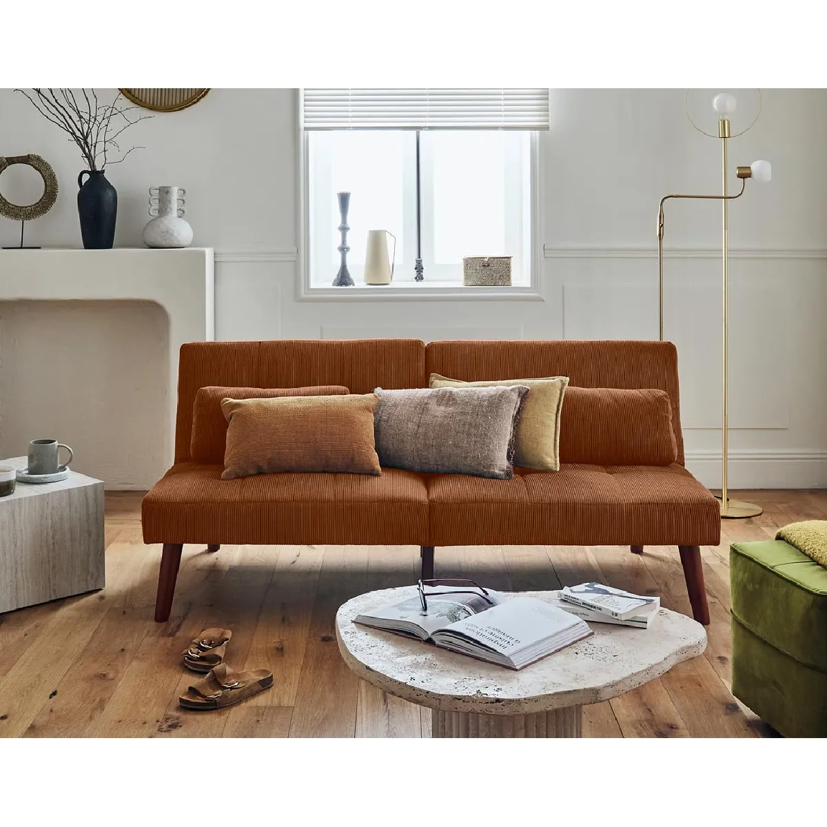 Canapé-lit Clic-clac Dunlopillo - Tissu Prune - 190x90 Cm - Occasion - Mousse