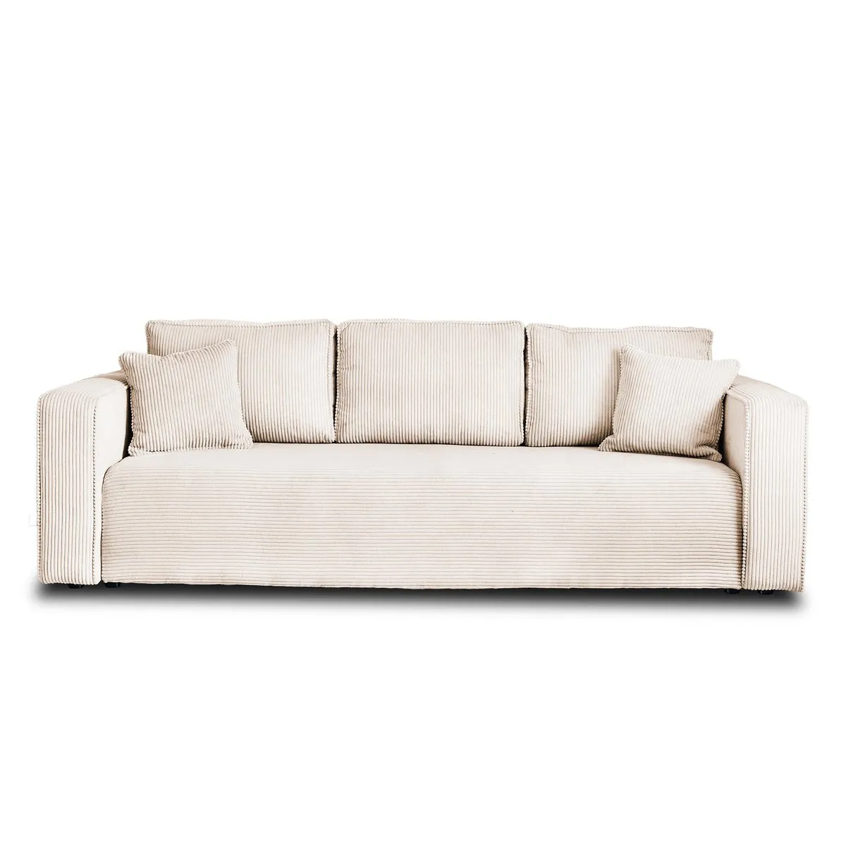 Bestmobilier Beige Topaze Canapé Droit 3 Places
