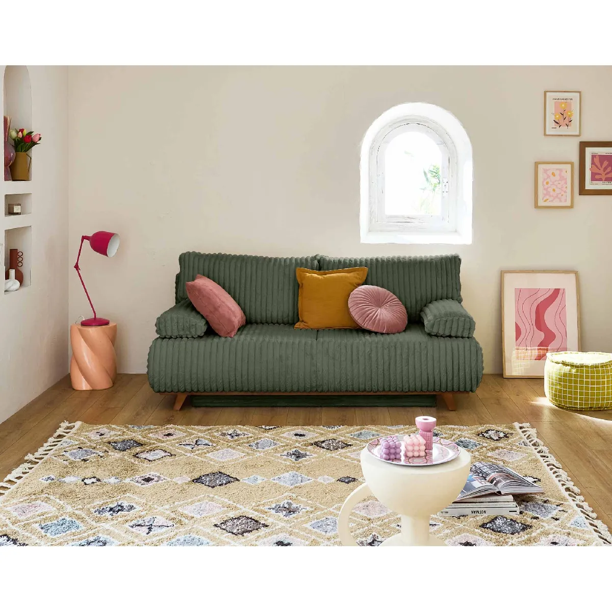 Bestmobilier Canapé droit Cristal - Vert