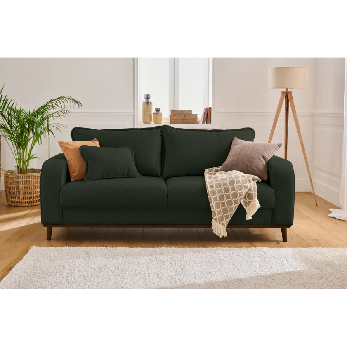 Lisa Design Vert Canapé Droit 3 Places