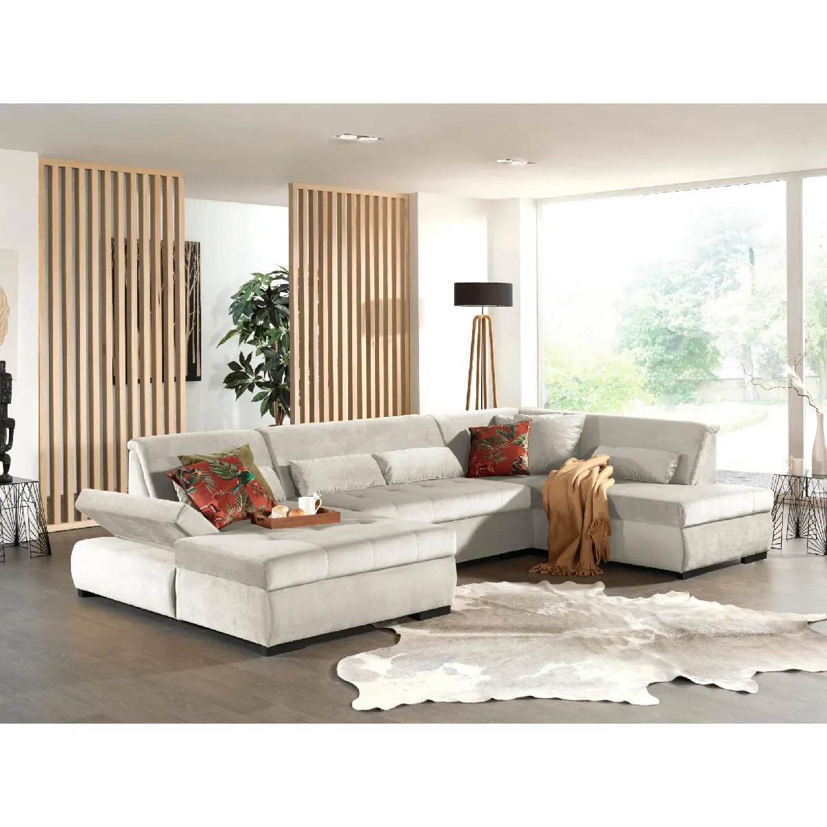 Lisa design Canapé panoramique Vermont - Beige
