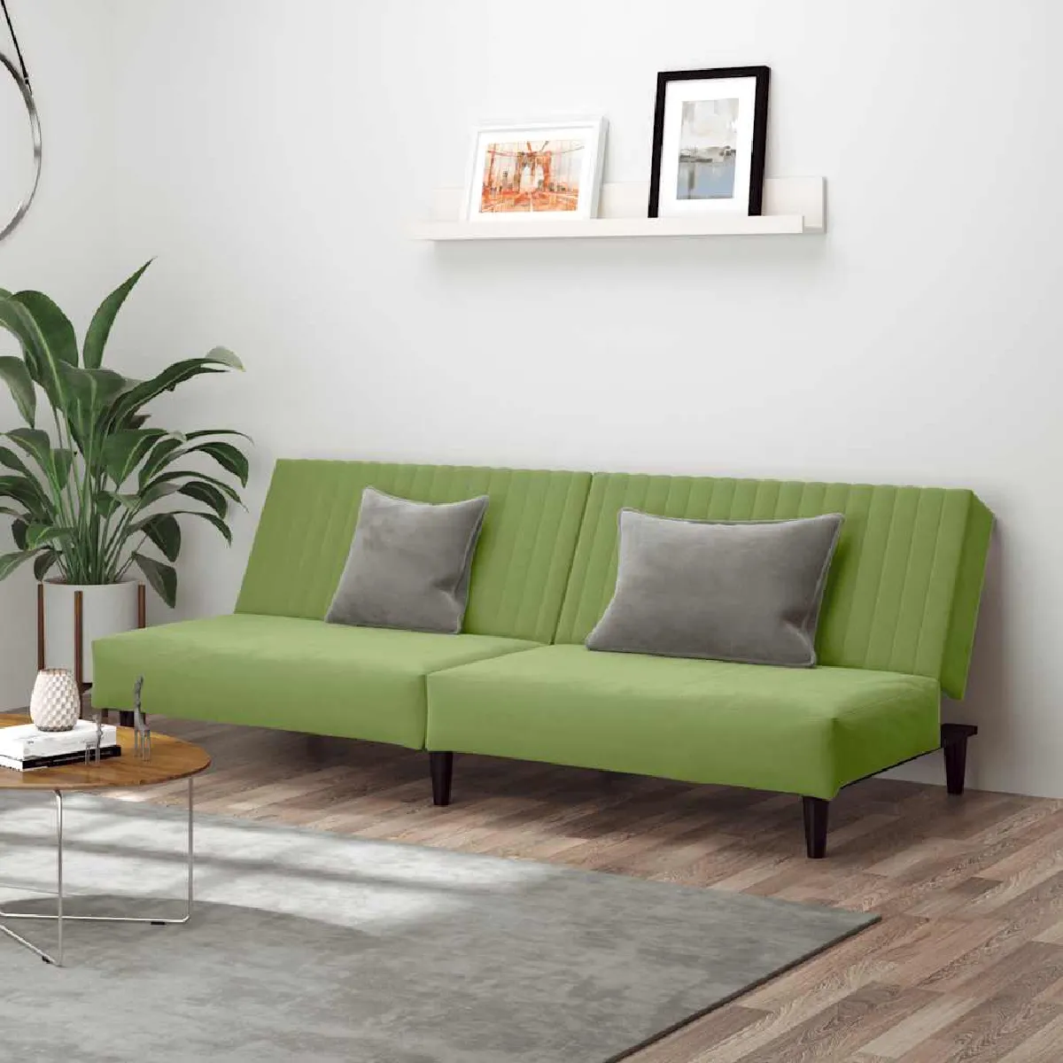 vidaXL Canapé lit Velours - vue 5