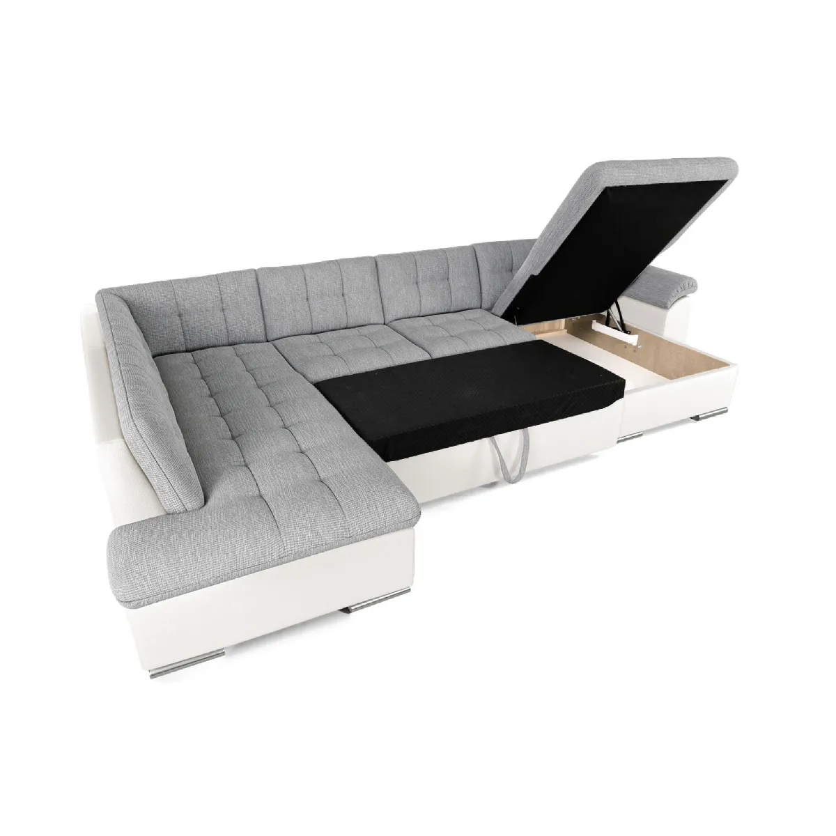 Bestmobilier - Canapé Panoramique En U Convertible Avec Coffre