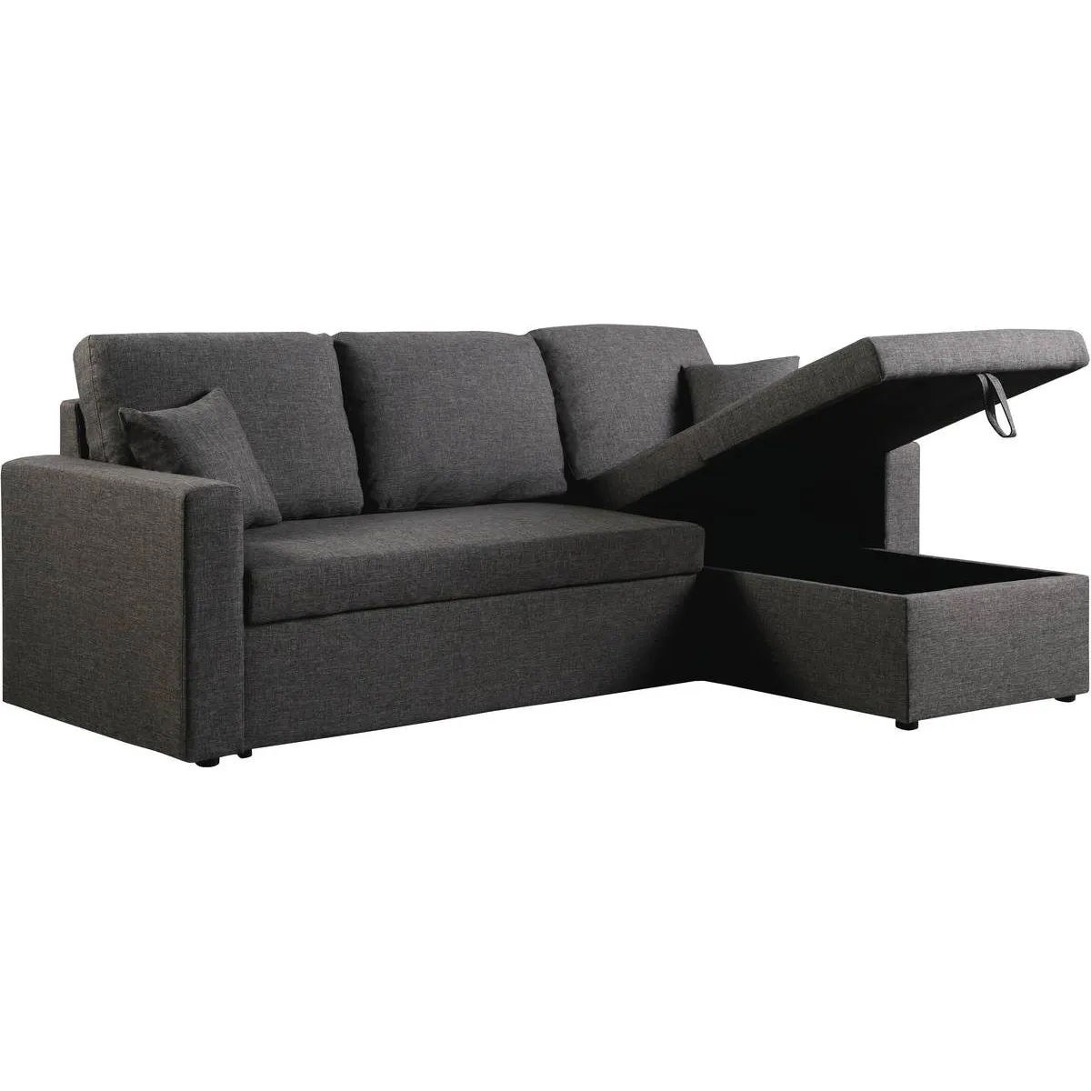 Canapé d'angle convertible/ réversible avec coffre [ ]Alain[ ] - 3 places - Gris