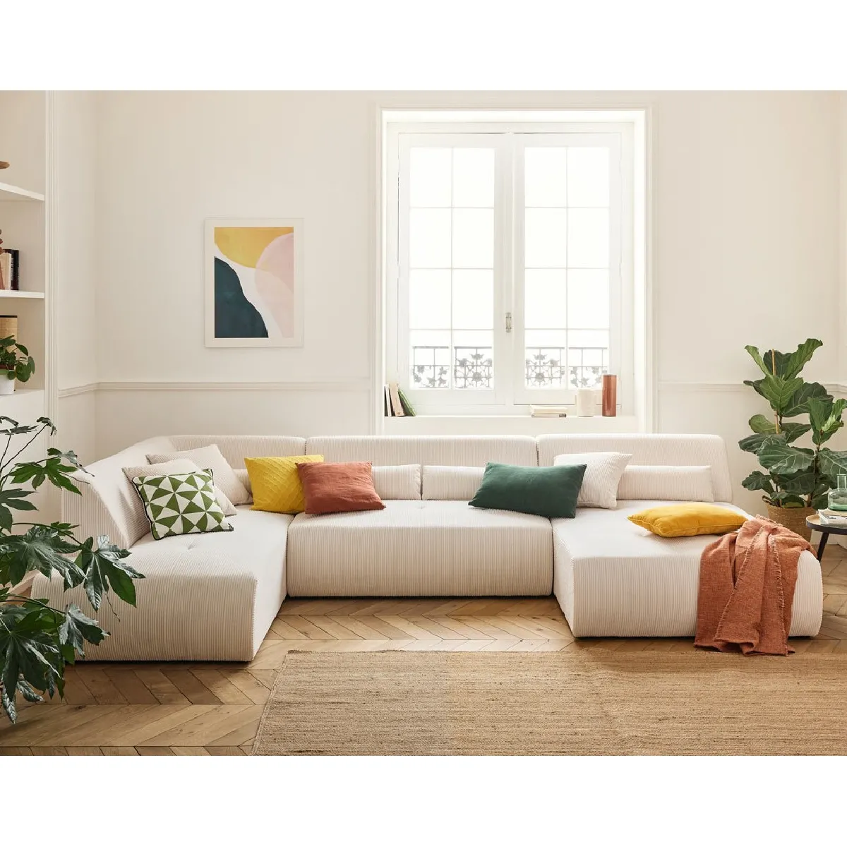 Lisa Design Onyx/Beige Canapé Modulable