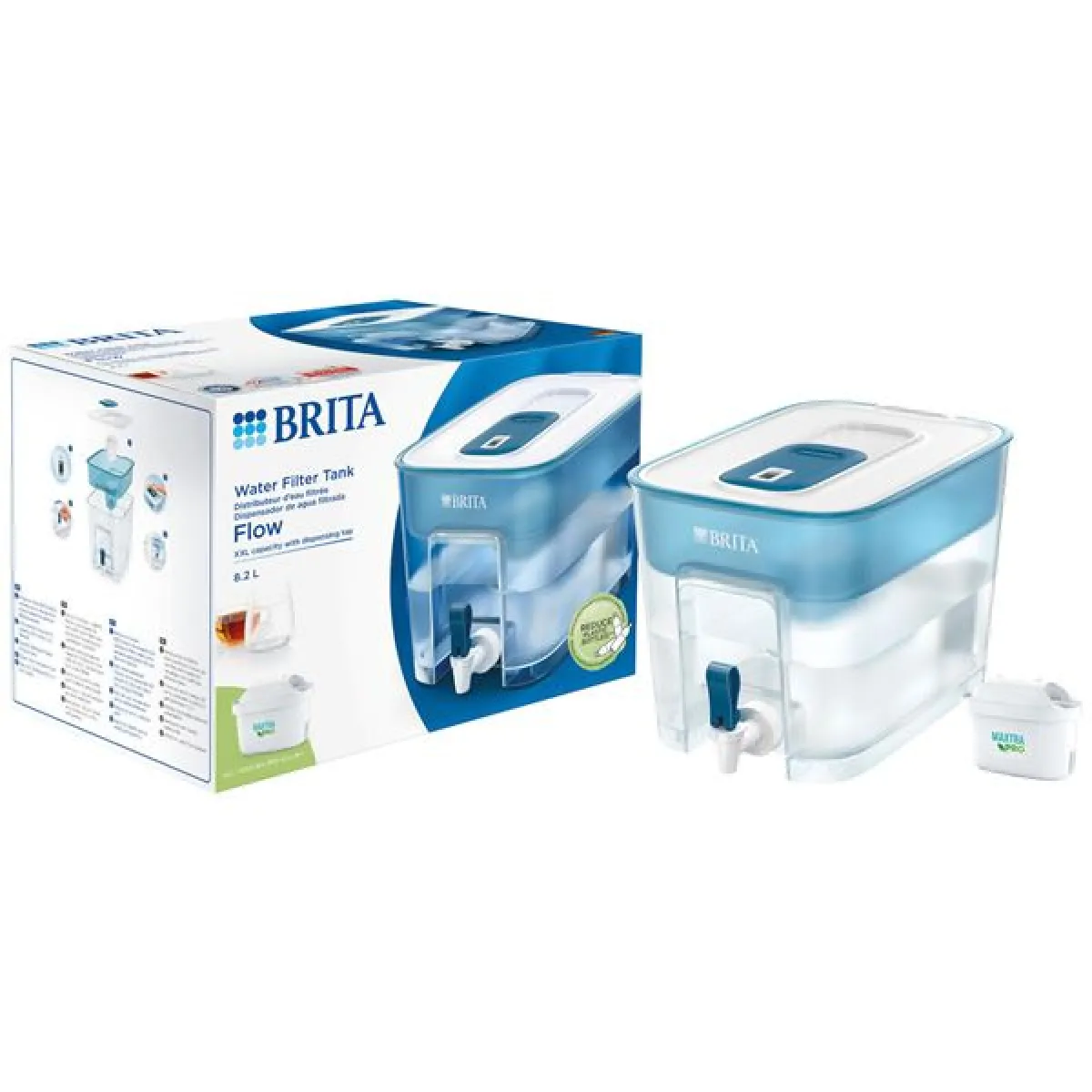 Brita - Distributeur d'eau filtrée Flow - 8,2L - Bleu - Image 5